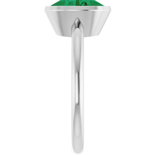 Platinum Lab-Grown Emerald Ring