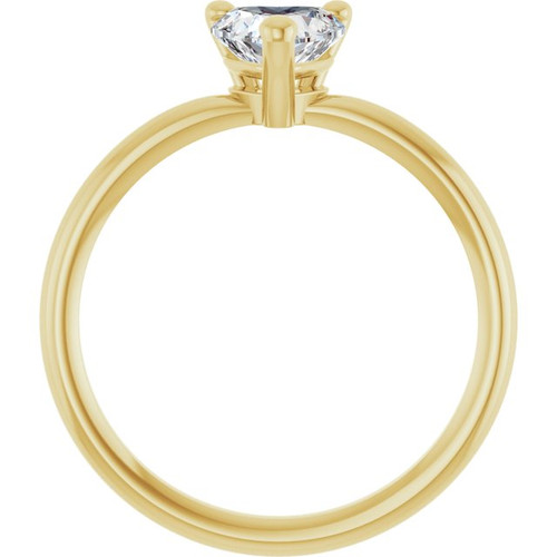 14K Yellow Natural White Sapphire Heart Solitaire Ring