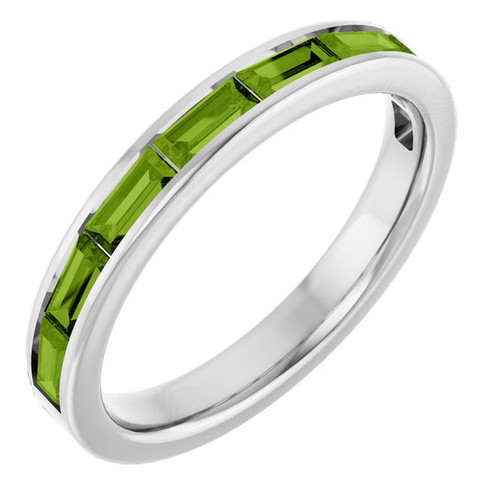 Sterling Silver Natural Peridot Stackable Ring