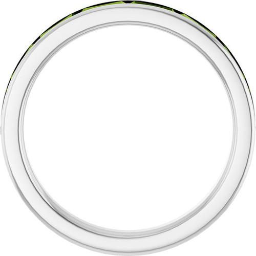 Sterling Silver Natural Peridot Stackable Ring