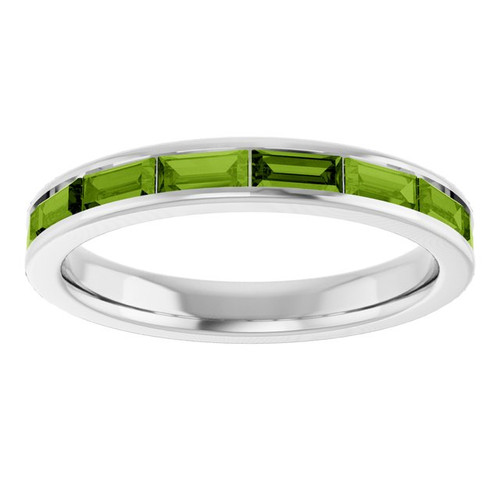 Sterling Silver Natural Peridot Stackable Ring