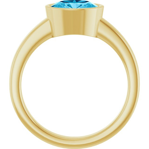 14K Yellow Natural Aquamarine Ring