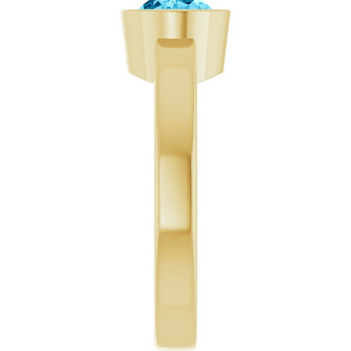 14K Yellow Natural Aquamarine Ring