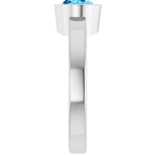 14K White Natural Aquamarine Ring