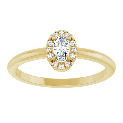 14K Yellow Natural White Sapphire & .05 CTW Natural Diamond French-Set Halo-Style Ring