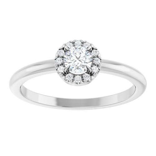 Platinum 1/4 CTW Natural Diamond French-Set Halo-Style Ring 