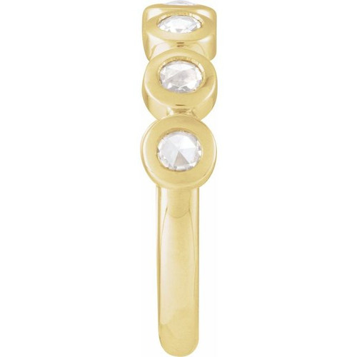 14K Yellow Rose-Cut Lab-Grown Moissanite Stackable Ring