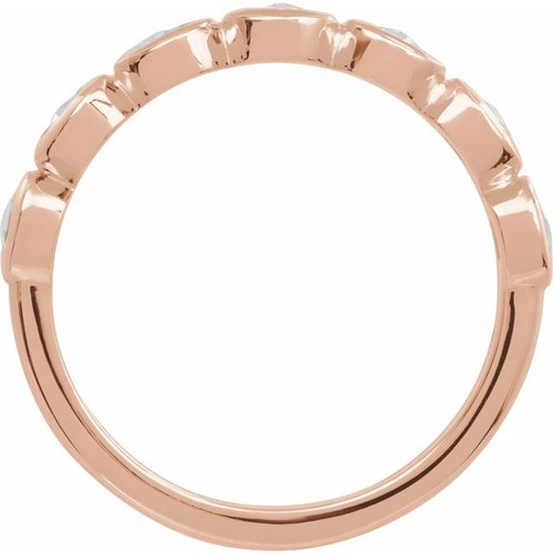 14K Rose Rose-Cut Lab-Grown Moissanite Stackable Ring