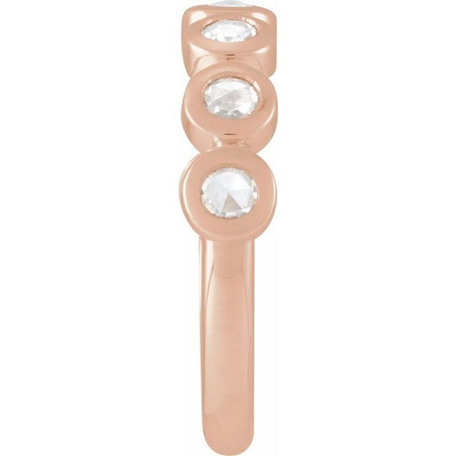 14 Karat Rose Gold Rose Gold-Cut Lab Moissanite Stackable Ring – 3 mm Round Rose Gold-Cut Stuller Moissanite