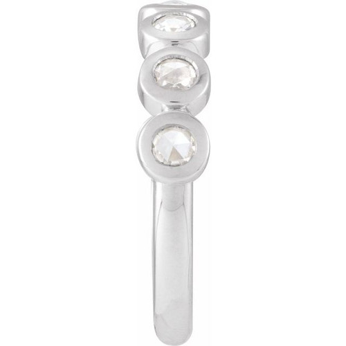 Sterling Silver Rose-Cut Lab-Grown Moissanite Stackable Ring