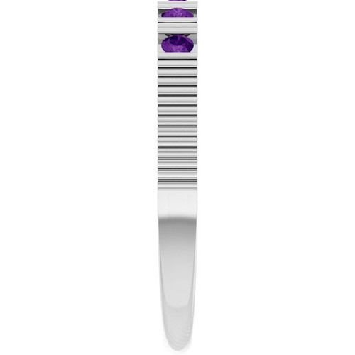 Platinum Natural Amethyst Stackable Ring