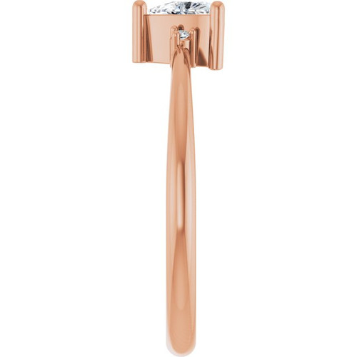 14K Rose Natural White Sapphire & .015 CTW Natural Diamond Ring