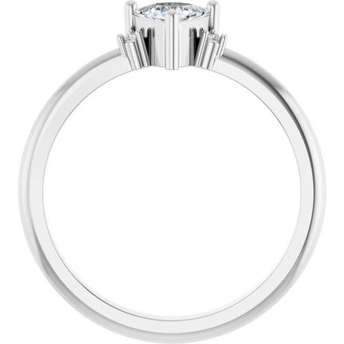 Platinum Natural White Sapphire & .015 CTW Natural Diamond Ring