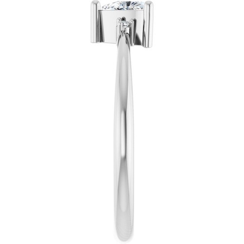 Platinum Natural White Sapphire & .015 CTW Natural Diamond Ring