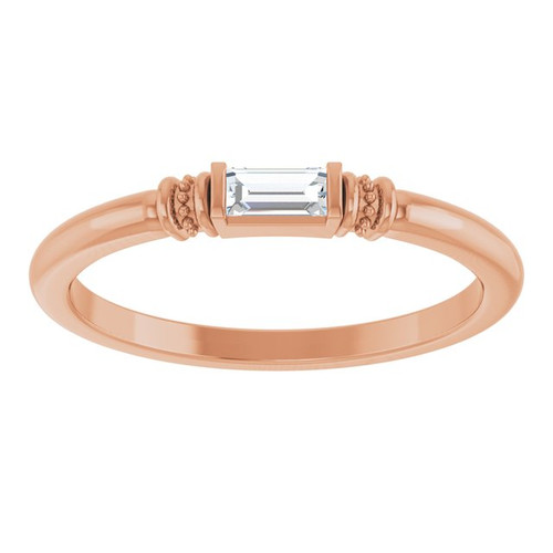 14K Rose Lab-Grown Moissanite Stackable Ring
