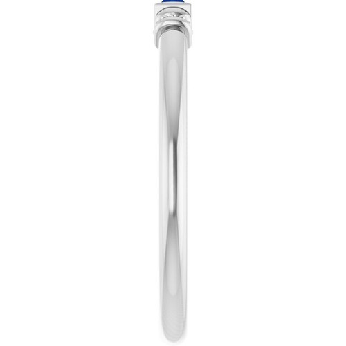 Platinum Lab Blue Sapphire Stackable Ring – 4 x 2 mm Baguette