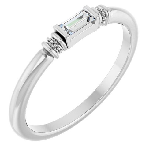 Platinum Lab-Grown Moissanite Stackable Ring