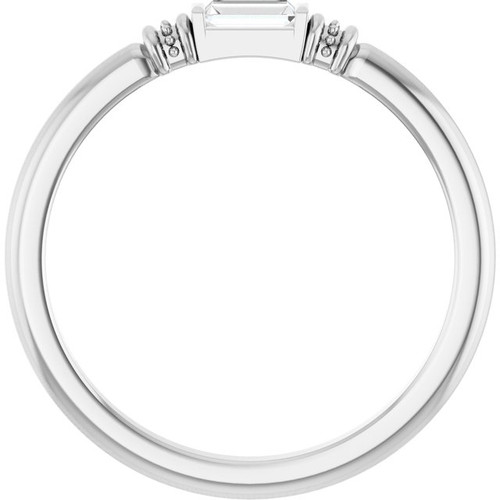 14K White Lab-Grown Moissanite Stackable Ring