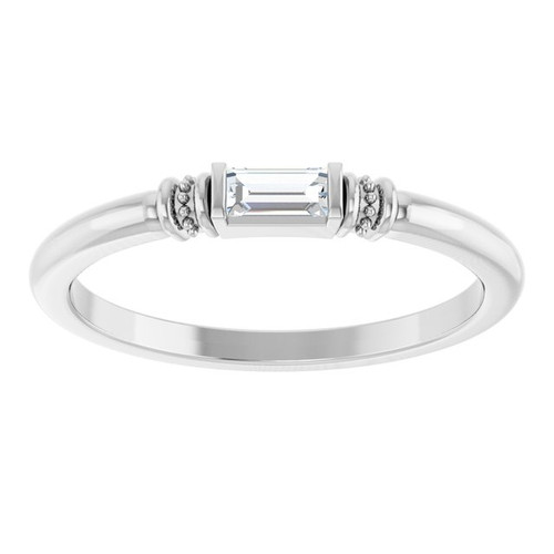 14K White Lab-Grown Moissanite Stackable Ring