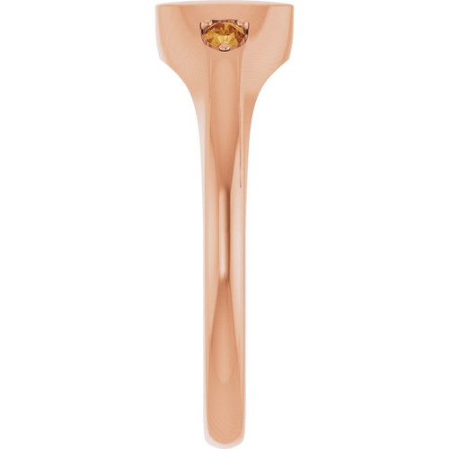 14K Rose Engravable Natural Citrine Signet Ring