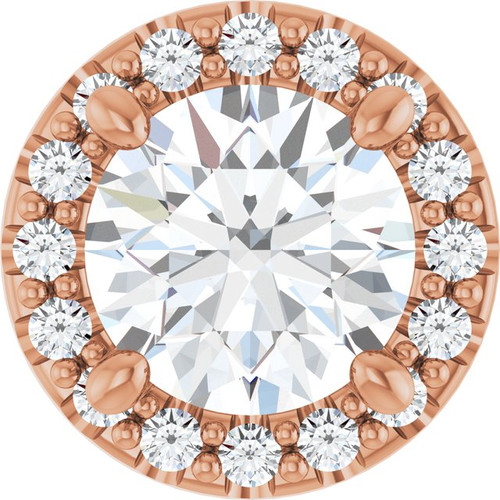 14K Rose 5/8 CTW Lab-Grown Diamond Halo-Style Pendant
