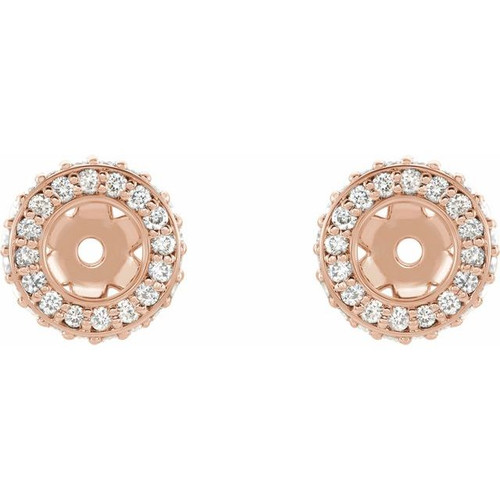 14K Rose 1/6 CTW Natural Diamond Earrings Jacket