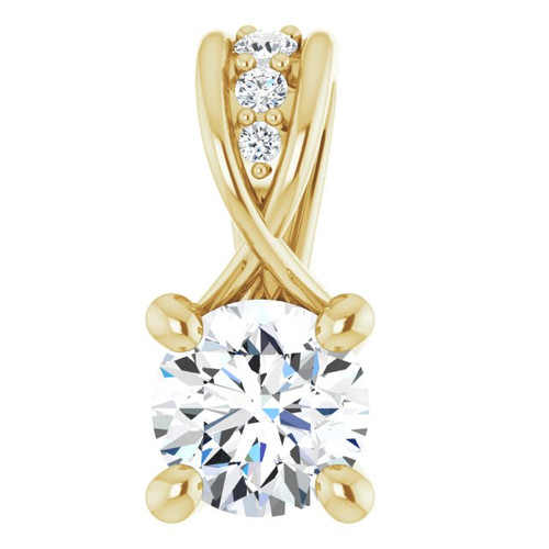14K Yellow 1/4 CTW Lab-Grown Diamond Pendant