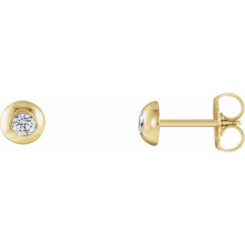 14K Yellow 1/3 CTW Lab-Grown Diamond Domed Stud Earrings