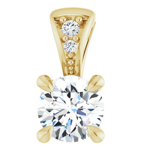 14K Yellow 1/4 Lab-Grown Diamond Pendant
