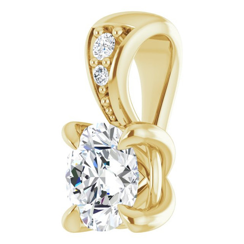 14K Yellow 1/4 Lab-Grown Diamond Pendant