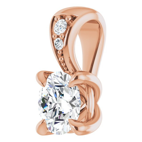 14K Rose 1/4 Lab-Grown Diamond Pendant