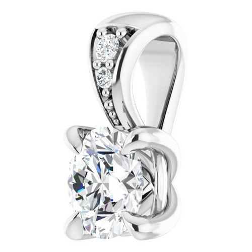 14 Karat White Gold 1/4 Lab-Grown Diamond Pendant