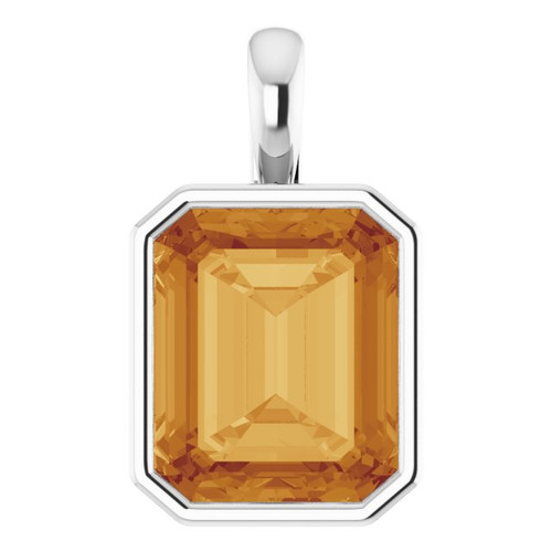 Sterling Silver Natural Citrine Pendant