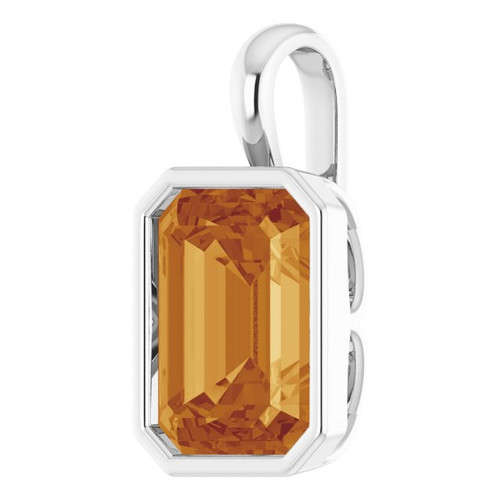 Sterling Silver Natural Citrine Pendant