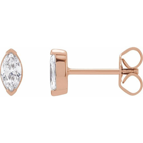 Marquise Bezel-Set Stud Earrings