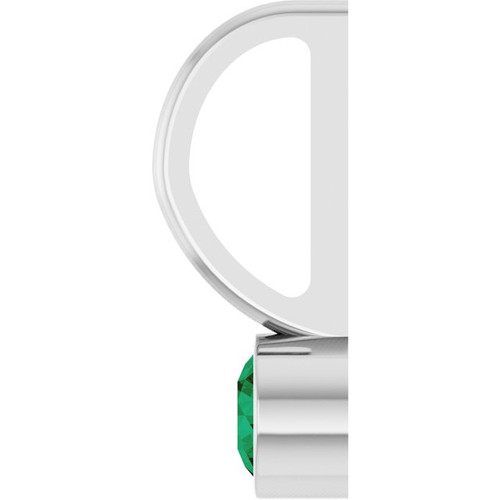 14K White Natural Emerald Charm/Pendant