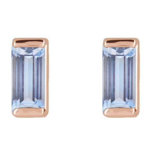 14K Rose Natural Tanzanite Earrings