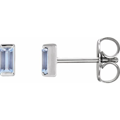 14K White Natural Tanzanite Earrings