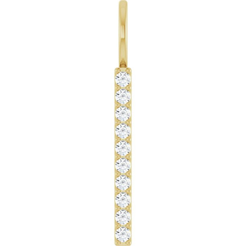 14K Yellow 1/6 CTW Lab-Grown Diamond Bar Charm/Pendant