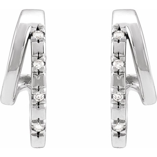 Sterling Silver .05 CTW Natural Diamond Hoop Earrings