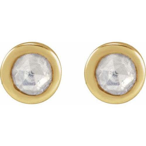 14K Yellow .02 CTW Rose-Cut Natural Diamond Stud Earrings