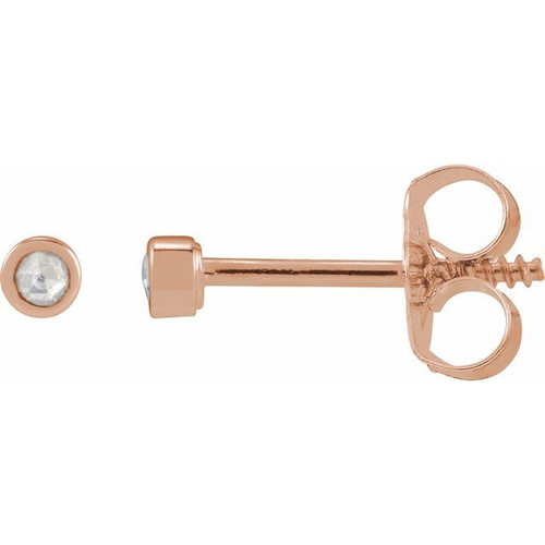 14K Rose .02 CTW Rose-Cut Natural Diamond Stud Earrings