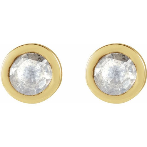 14K Yellow 1/8 CTW Rose-Cut Natural Diamond Stud Earrings