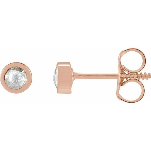 14K Rose 1/8 CTW Rose-Cut Natural Diamond Stud Earrings
