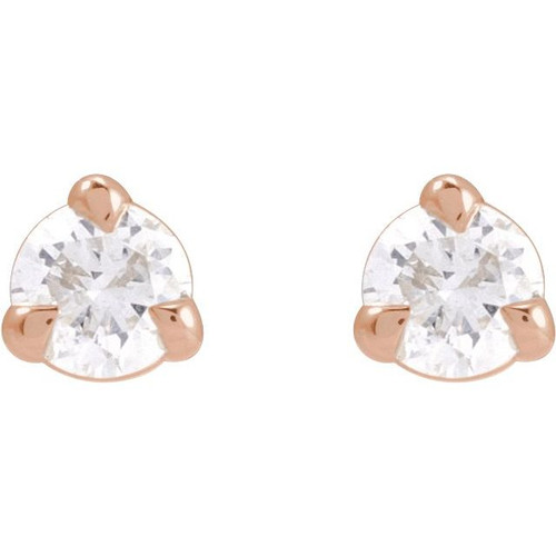 14K Rose 1/8 CTW Natural Diamond Earrings