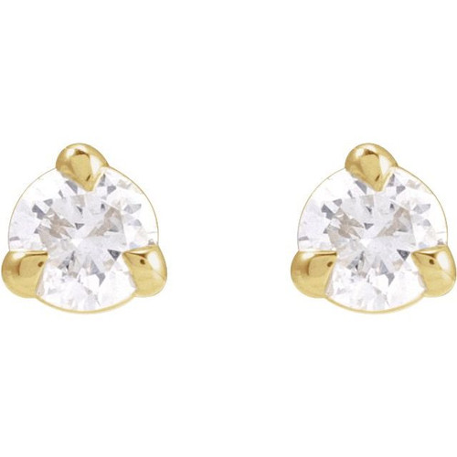 14K Yellow 1/8 CTW Natural Diamond Earrings