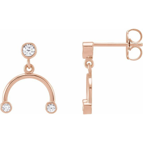 14K Rose 1/5 Natural Diamond Mobile Earring