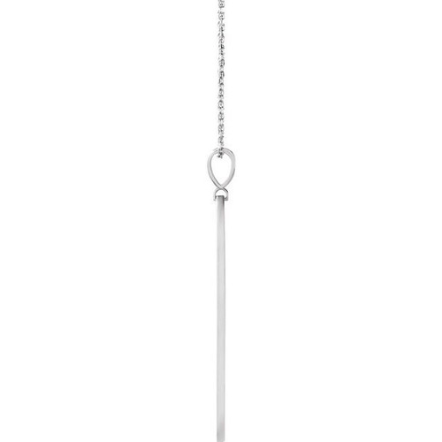 Platinum .0025 CT Natural Diamond Arrow Bar 16-18" Necklace