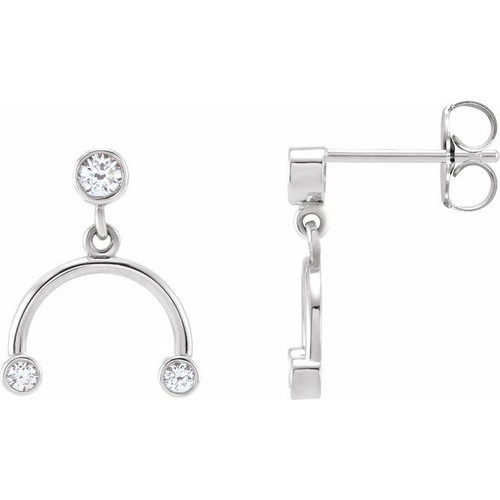 14K White 1/5 Natural Diamond Mobile Earring