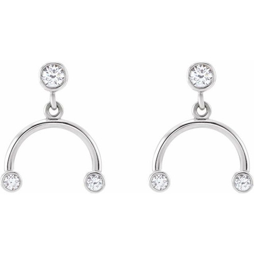 14K White 1/5 Natural Diamond Mobile Earring